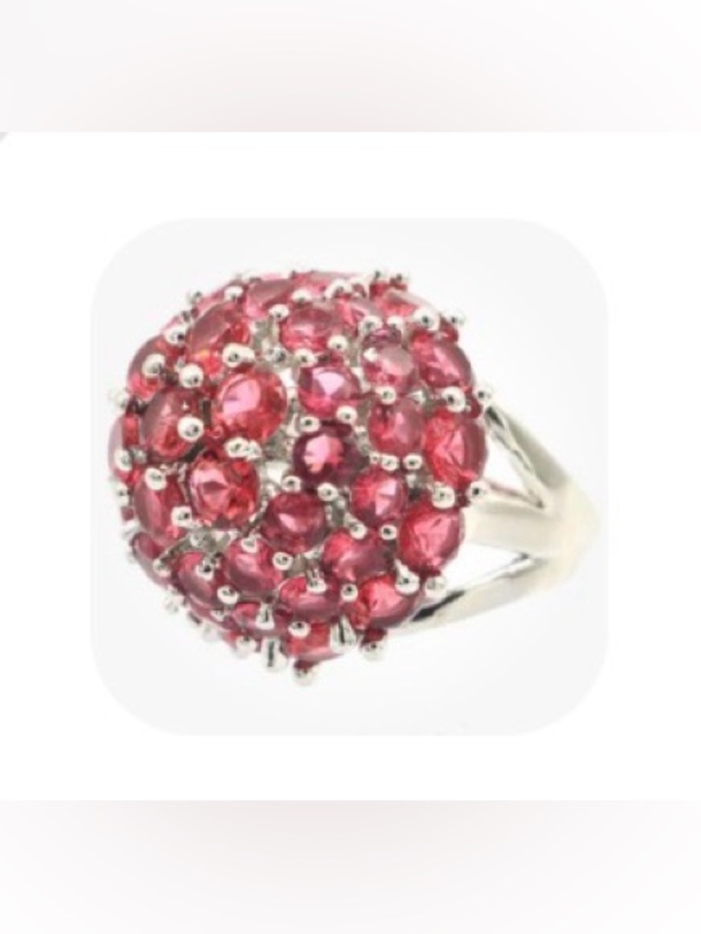 Ruby Done Cluster Ring  Sz 7